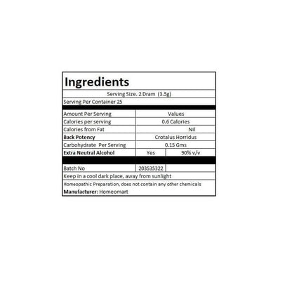 Crotalus Horridus 200C Homeopathy Pellets – Pack of 2 | Homeomart