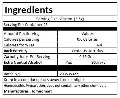 Crotalus Horridus Homeopathy Pellets 30C – Pack of 3 | Homeomart