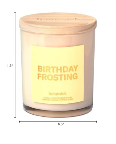 Homesick Birthday Frosting 7.5 oz Soy Candle – Long-Lasting Jar Candle Gift for Women & Men