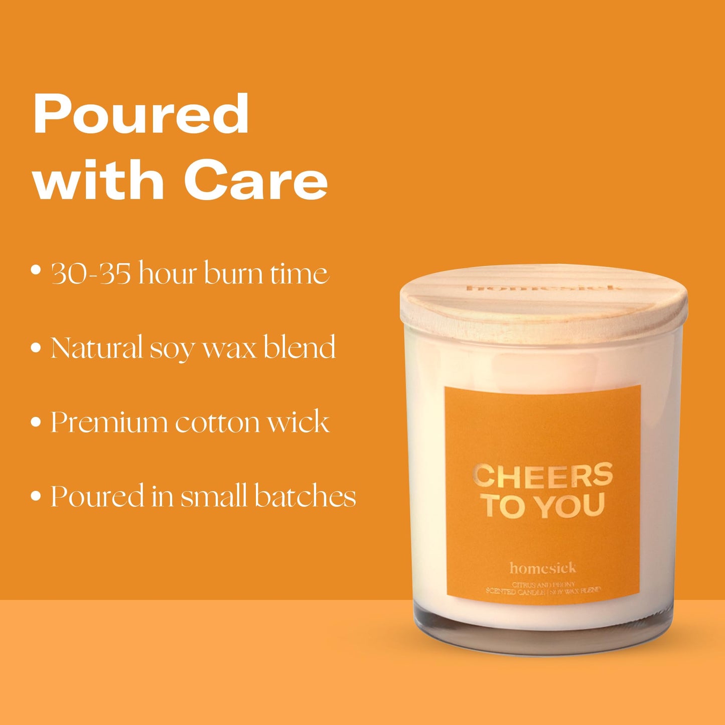 Homesick Cheers To You 7.5 oz Candle — Natural Soy, Long-Lasting