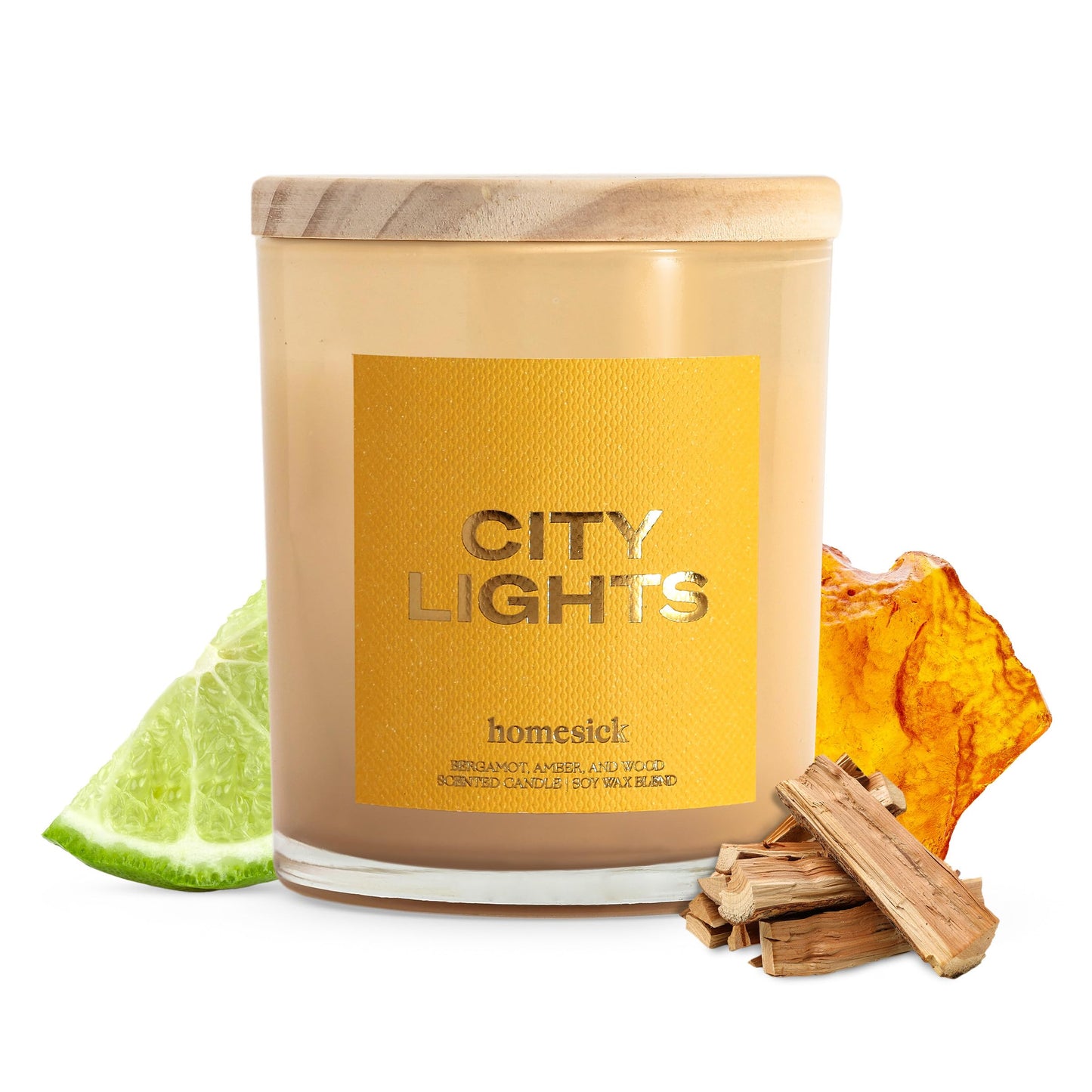 Homesick City Lights 7.5 oz Soy Candle – Amber & Bergamot