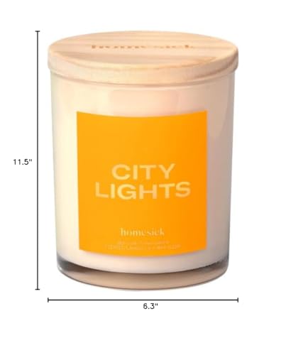 Homesick City Lights 7.5 oz Soy Candle – Amber & Bergamot