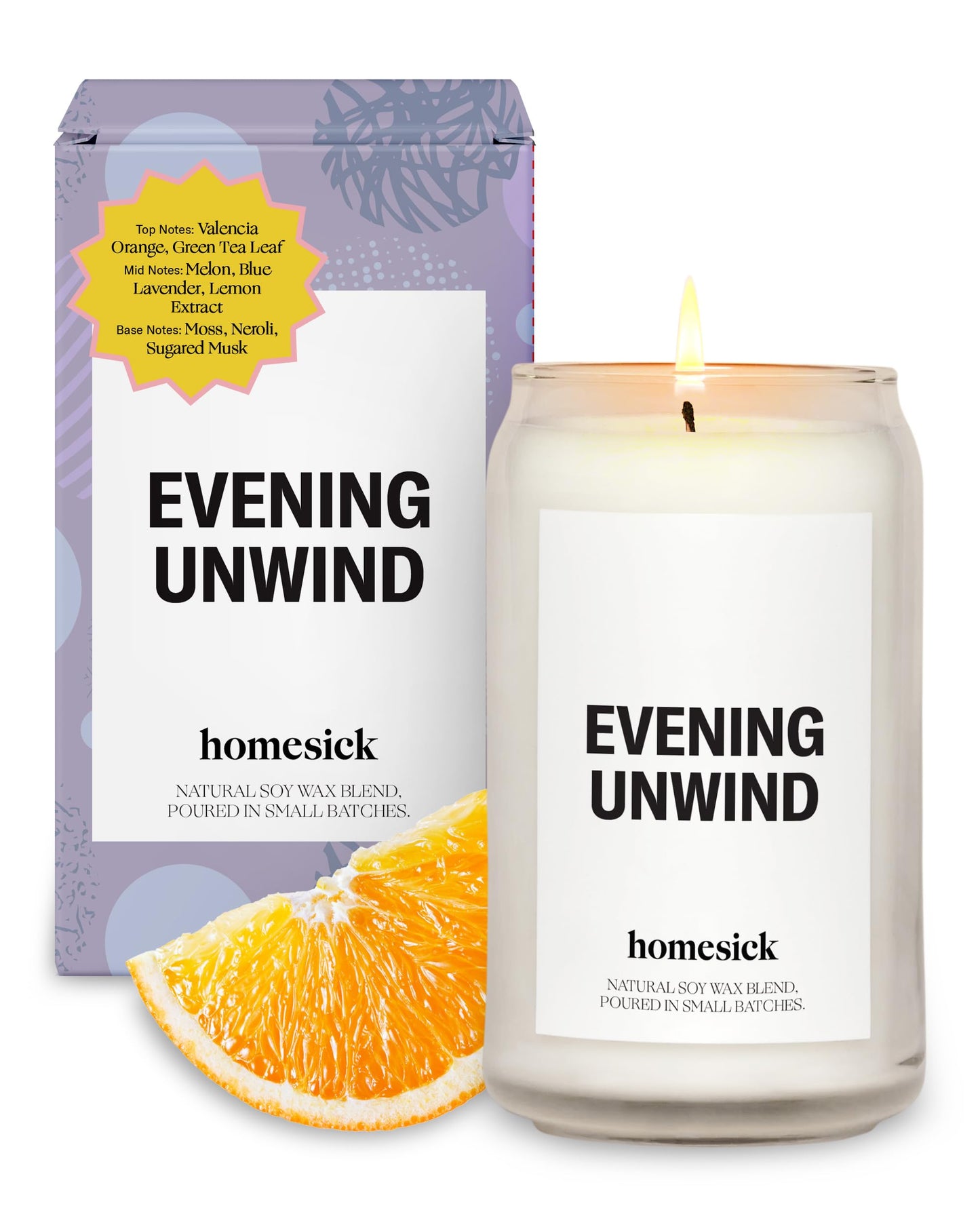Homesick Evening Unwind Candle – 13.75 oz Soy Wax Blend, 60-80h Burn Time