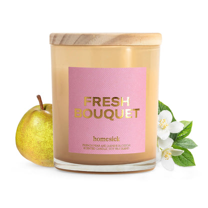 Homesick Fresh Bouquet Candle - 7.5 oz Natural Soy Wax, Jasmine & Rose