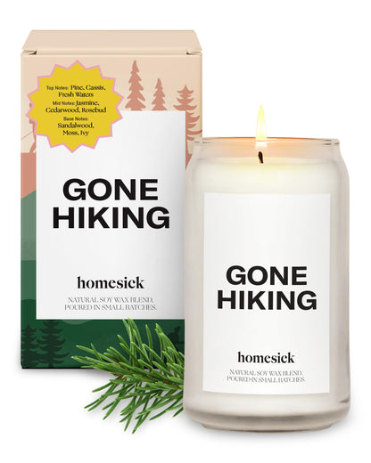 Homesick Gone Hiking Scented Candle – 13.75 oz, Pine, Jasmine & Sandalwood