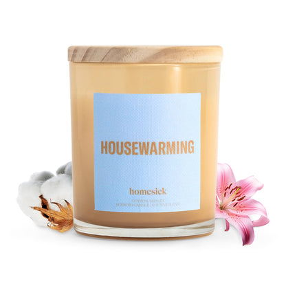 Homesick Housewarming Candle – 7.5 oz Natural Soy Wax (Cotton & Water Lily)
