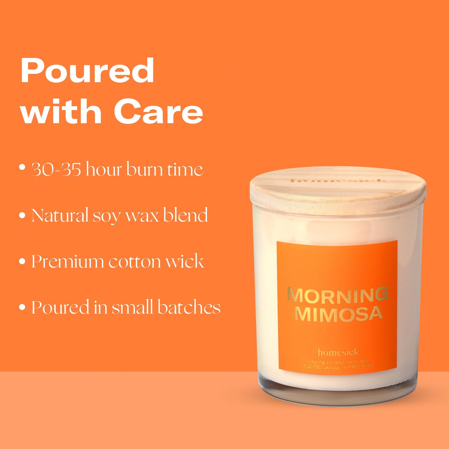 Morning Mimosa 7.5oz Homesick Candle – Orange Flower & Honey, Natural Soy Wax