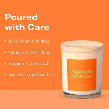 Morning Mimosa 7.5oz Homesick Candle – Orange Flower & Honey, Natural Soy Wax