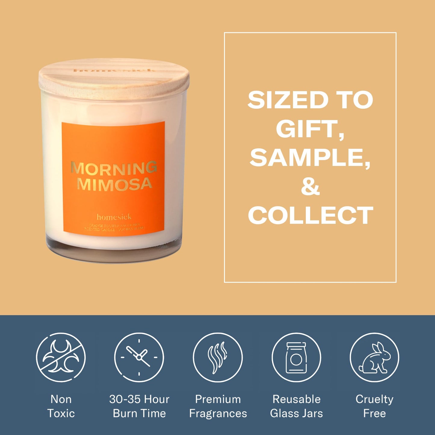 Morning Mimosa 7.5oz Homesick Candle – Orange Flower & Honey, Natural Soy Wax