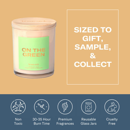 Homesick On The Green 7.5 oz Scented Candle – Juniper & Cedar | Natural Soy Wax