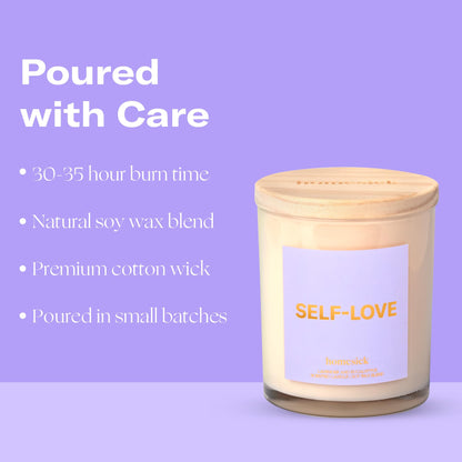 Homesick Self Love Starter Candle – Eucalyptus & Lavender, 7.5 oz Soy Wax