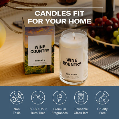 Homesick Wine Country Scented Candle - 13.75 oz, Long-Lasting Soy Wax