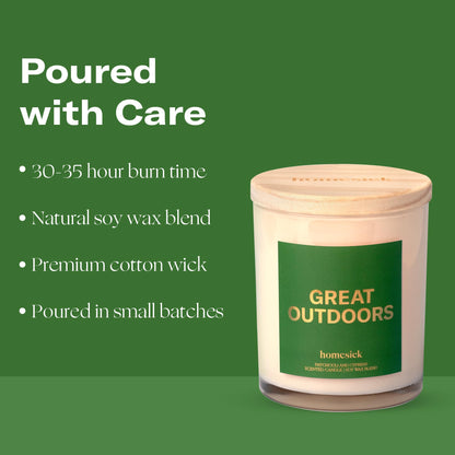 Homesick Great Outdoors 7.5 oz Candle - Patchouli & Cypress