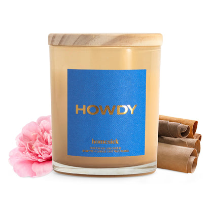Homesick Howdy 7.5oz Candle – Pink Peony & Suede (Natural Soy Wax)