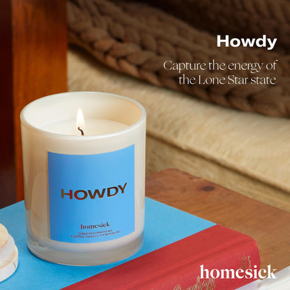 Homesick Howdy 7.5oz Candle – Pink Peony & Suede (Natural Soy Wax)