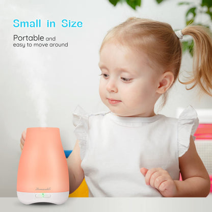 Homeweeks 100ml Colorful Essential Oil Diffuser | Adjustable Mist & Auto Off