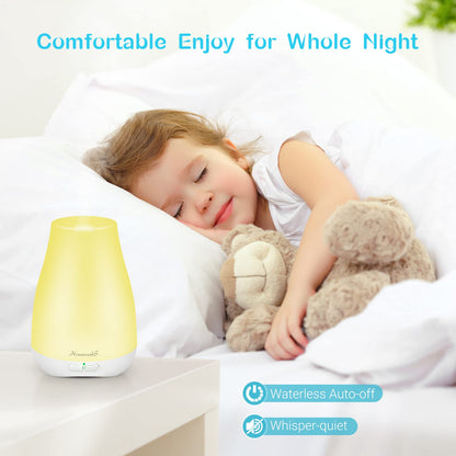 Homeweeks 100ml Colorful Essential Oil Diffuser | Adjustable Mist & Auto Off