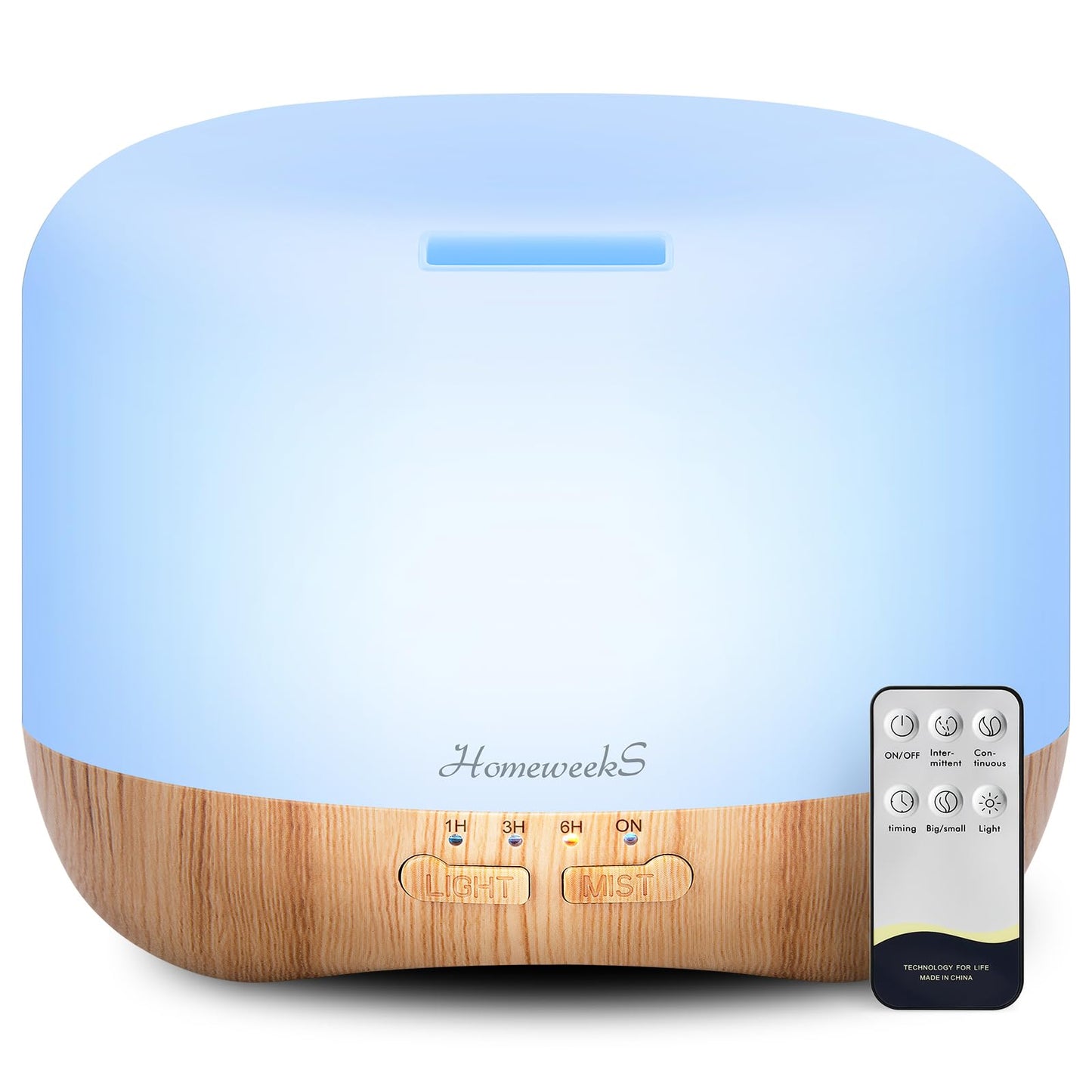 Homeweeks 300ml Essential Oil Diffuser – Quiet Ultrasonic Aromatherapy Night Light