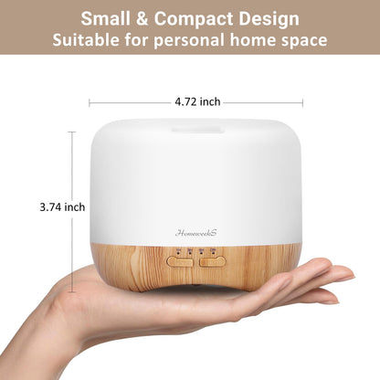 Homeweeks 300ml Essential Oil Diffuser – Quiet Ultrasonic Aromatherapy Night Light