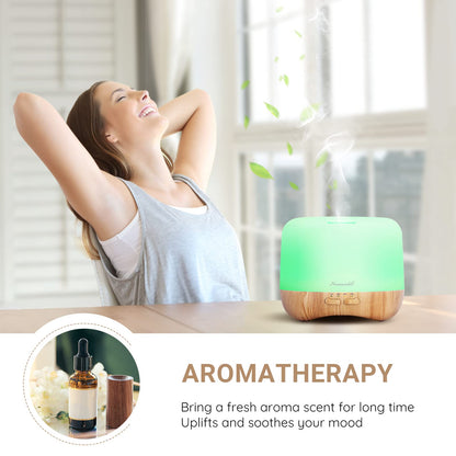 Homeweeks 300ml Essential Oil Diffuser – Quiet Ultrasonic Aromatherapy Night Light