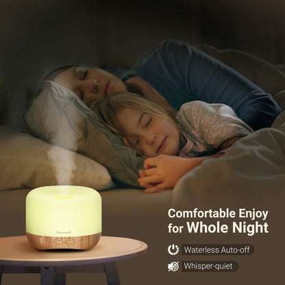 Homeweeks 300ml Essential Oil Diffuser – Quiet Ultrasonic Aromatherapy Night Light