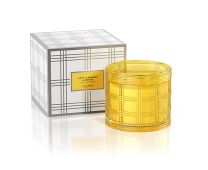 HomeWorx Luxe 18oz Sun Kissed Lemon Candle – Premium Scented Candle in Colored Glass
