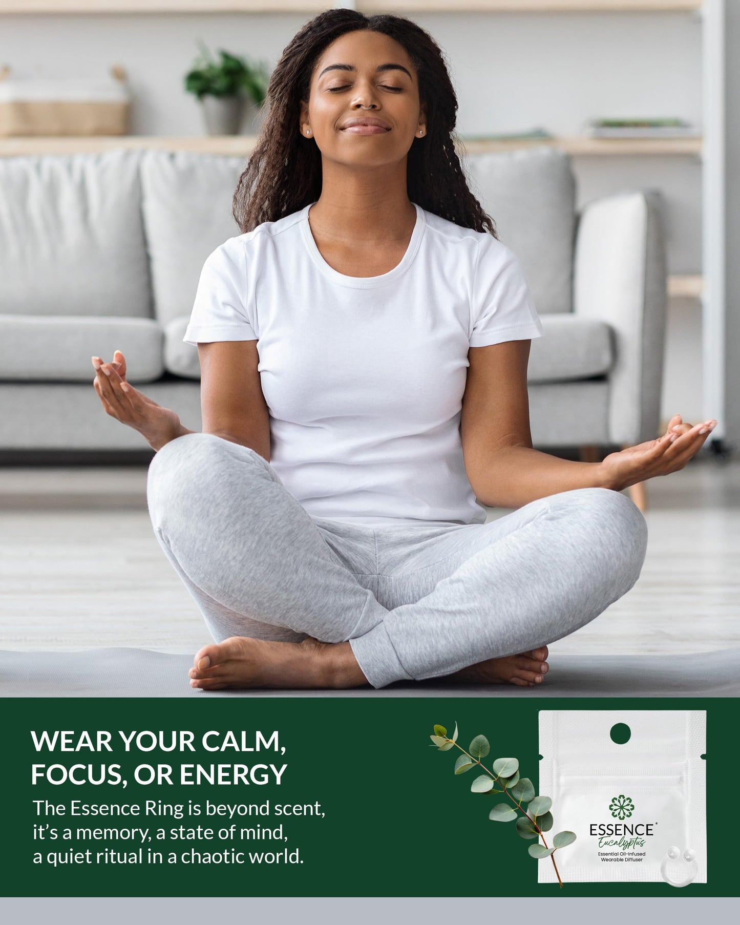 HONÉ Essence Wearable Aromatherapy Nasal Diffuser – Eucalyptus Inhaler for Stress & Mood Support | Made in USA, Travel-Friendly