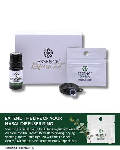 HONÉ Essence Wearable Aromatherapy Nasal Diffuser – Eucalyptus Inhaler for Stress & Mood Support | Made in USA, Travel-Friendly