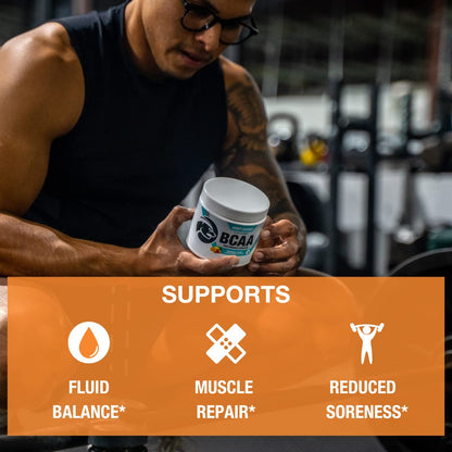 Honey Badger BCAA + EAA Amino Acids Powder – Vegan, Sugar Free, Keto | Peach Mango, 30 Servings