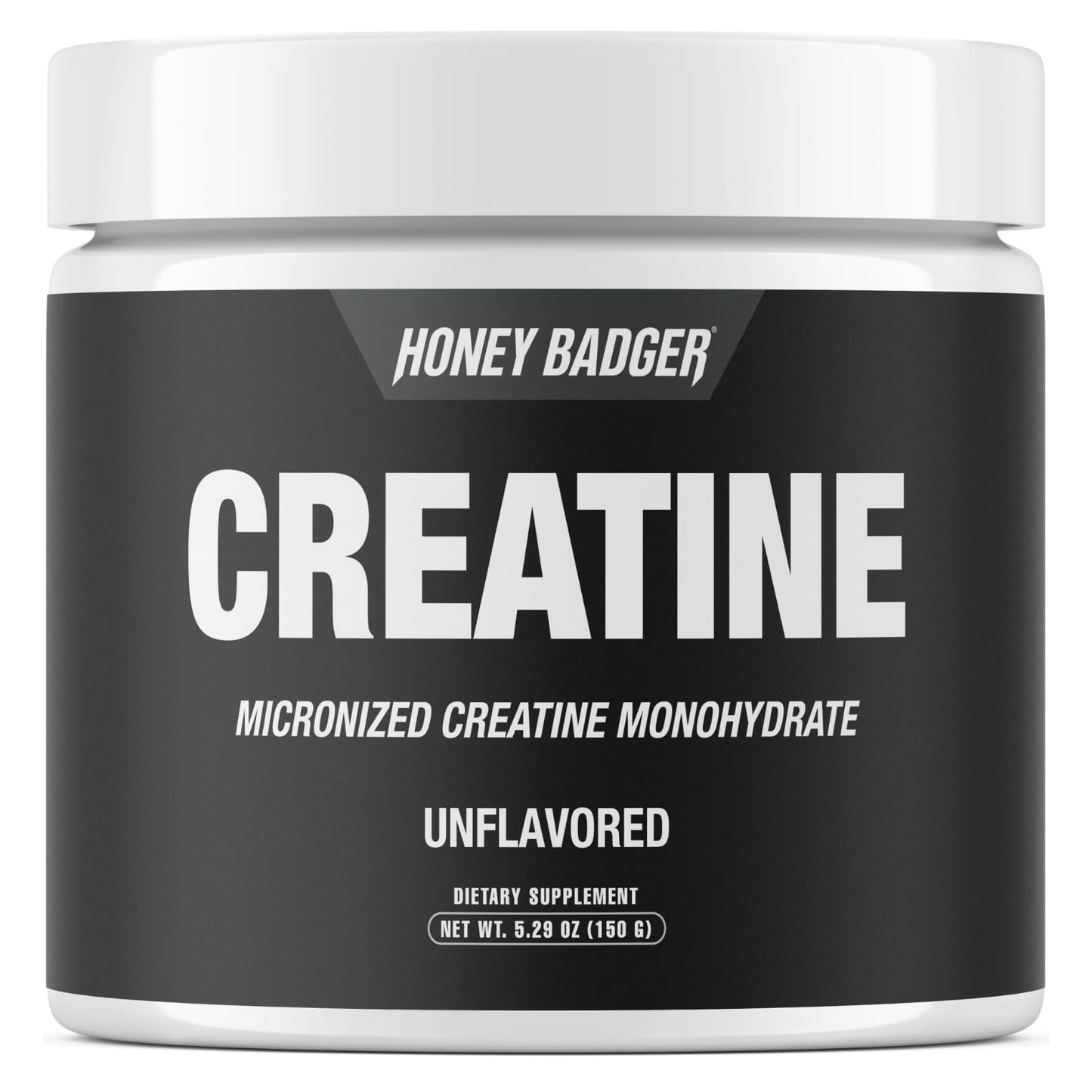 Honey Badger Creatine Monohydrate Powder – Micronized, Unflavored