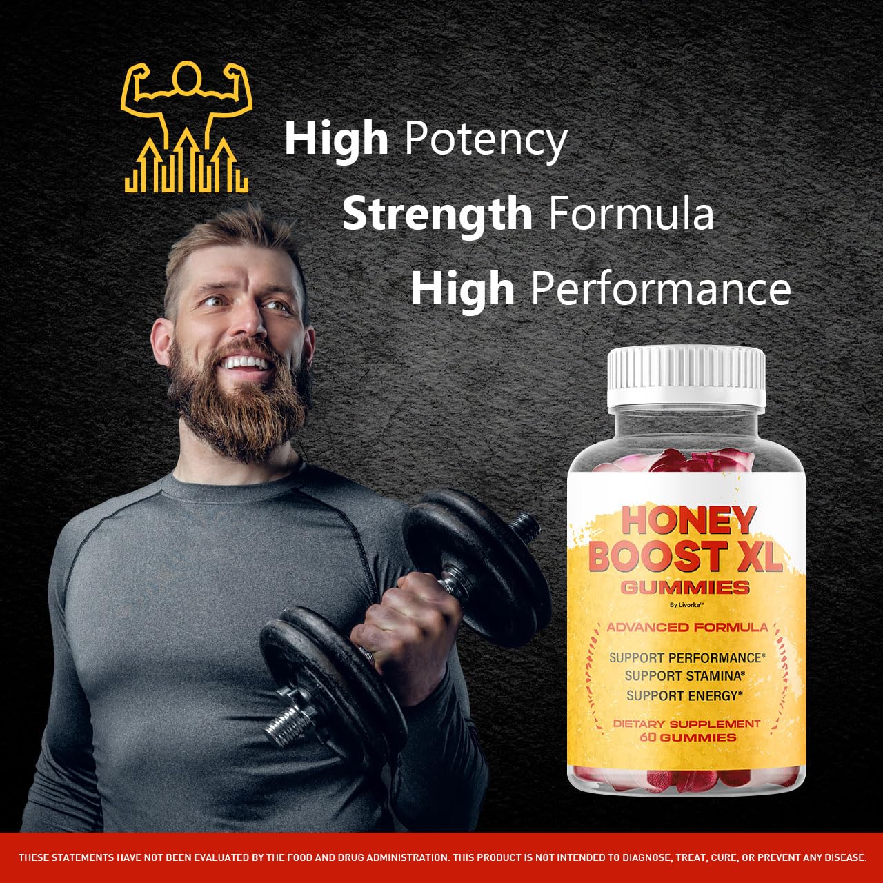 Honey Boost XL Gummies - Official Premium Men's Health Supplement | 60 Gummies