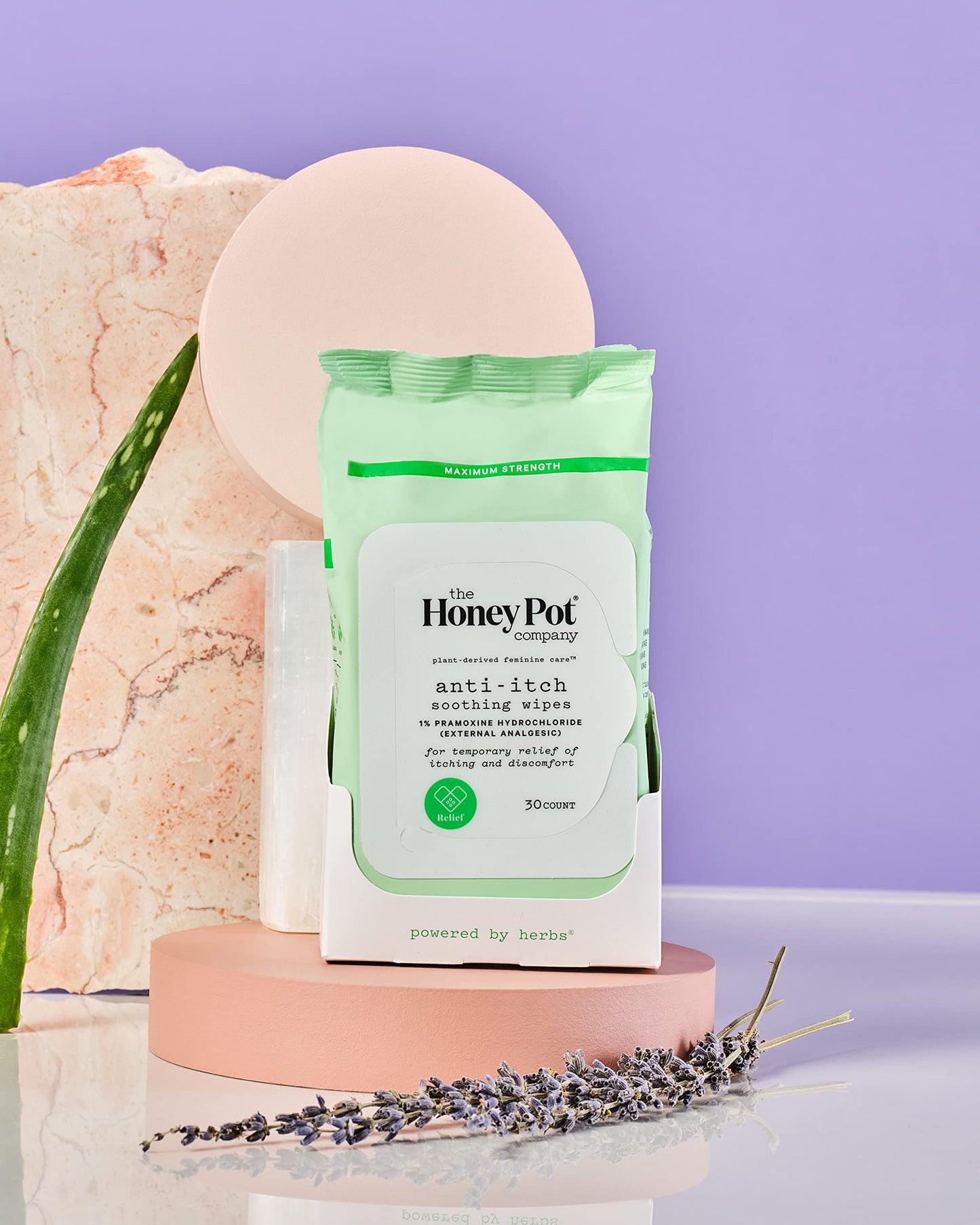 The Honey Pot Company Anti-Itch Soothing Feminine Wipes - Maximum Strength (30 ct)