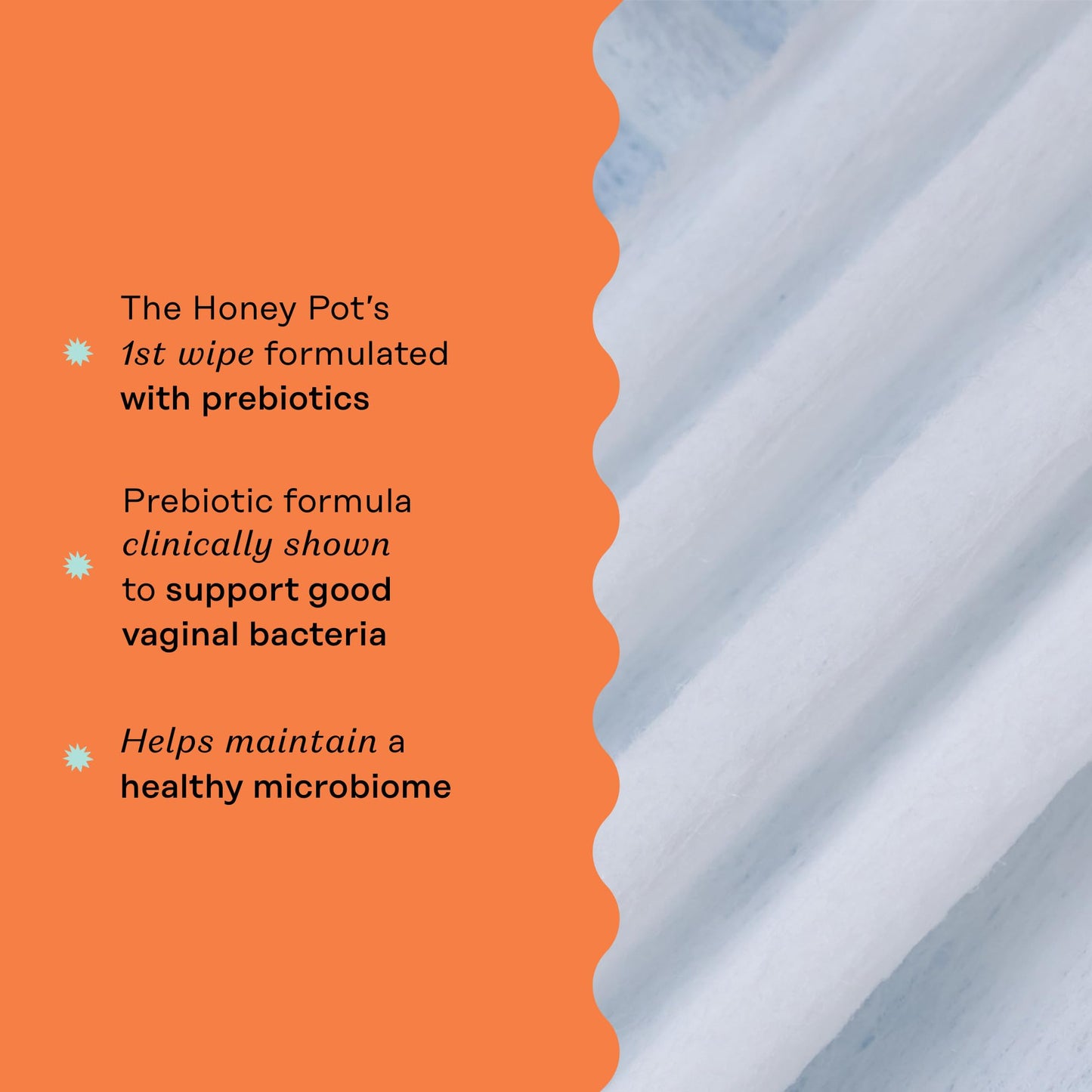 The Honey Pot Company Prebiotic Feminine Wipes – Daily pH Balance, Fragrance, Sulfate Free (30 ct)