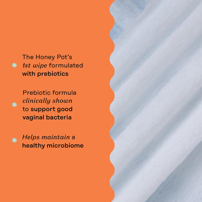 The Honey Pot Company Prebiotic Feminine Wipes – Daily pH Balance, Fragrance, Sulfate Free (30 ct)