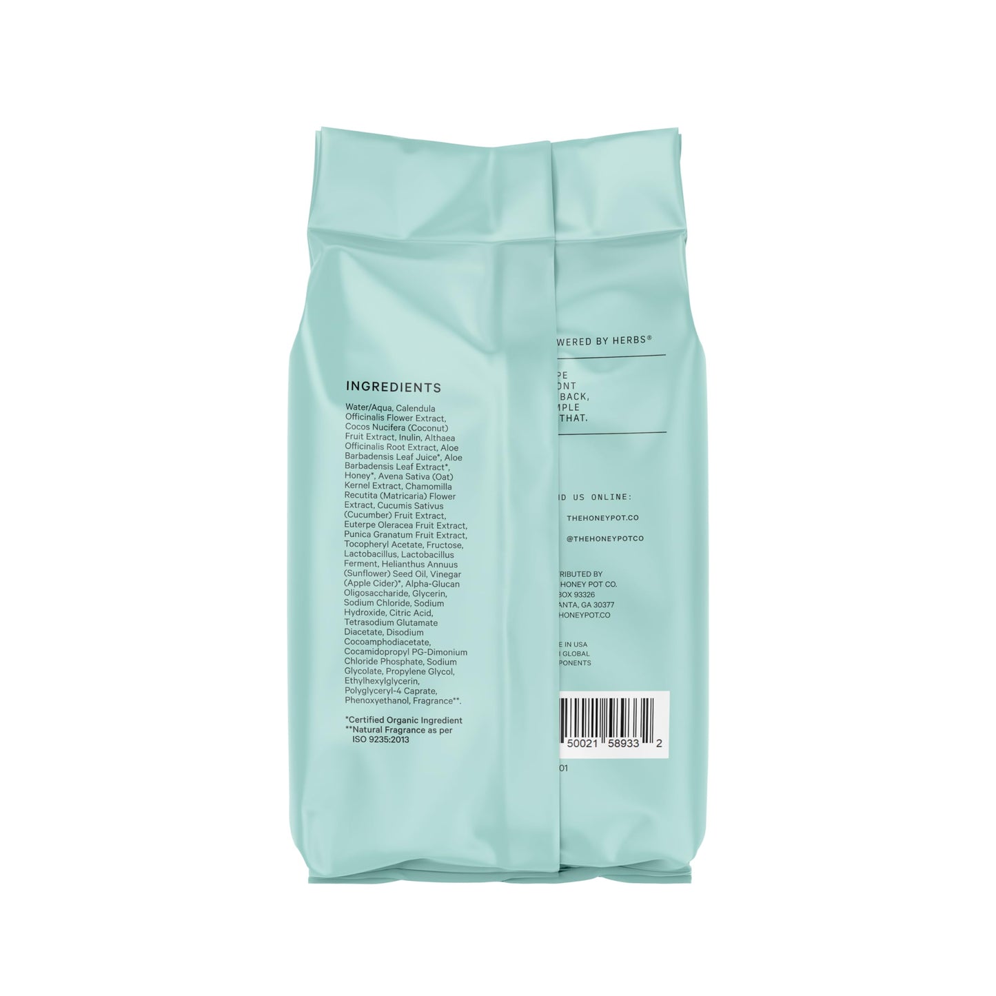 The Honey Pot Company Prebiotic Feminine Wipes – Daily pH Balance, Fragrance, Sulfate Free (30 ct)