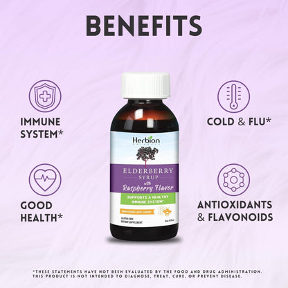 Herbion Naturals Elderberry Syrup – Immune Support for Adults & Kids 1+