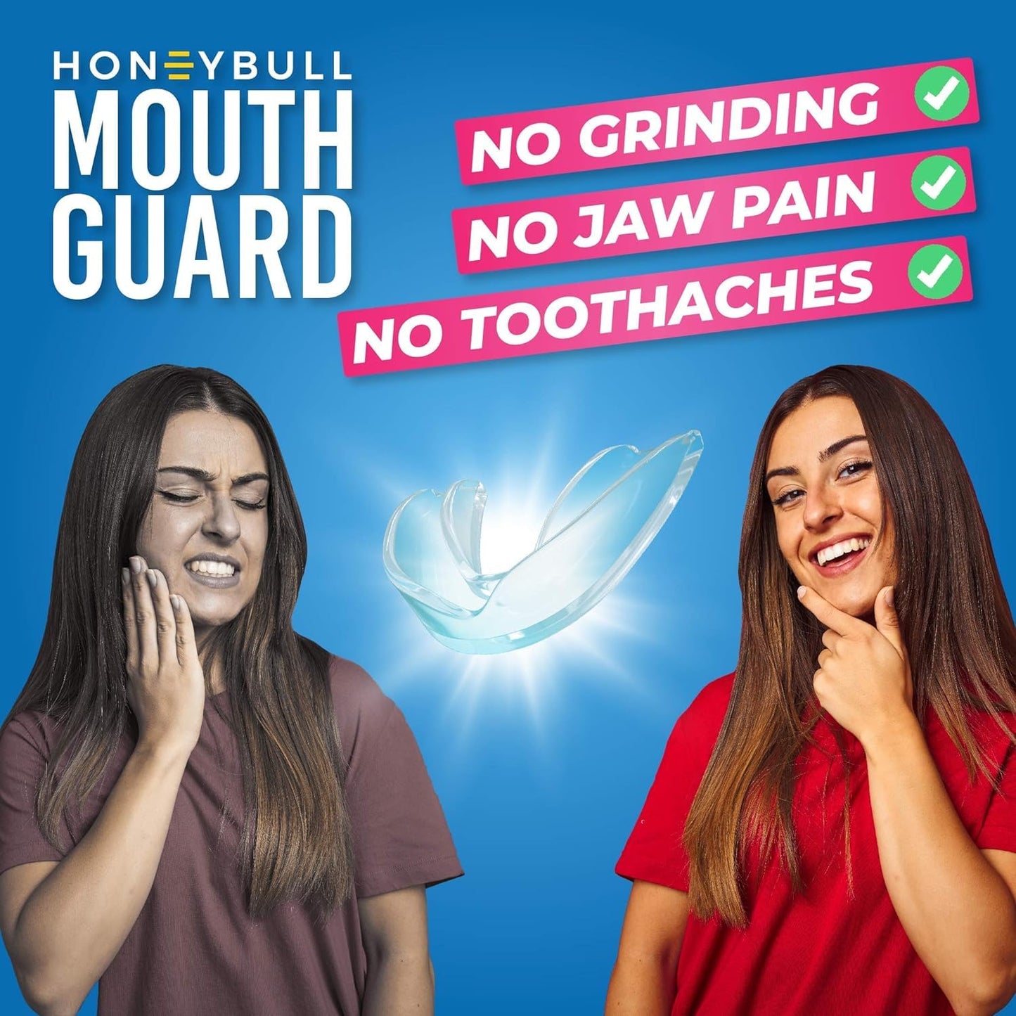 HONEYBULL Anti Grinding Guard Set – 6 Pack, 2 Sizes | Custom Mouth Guard for Teeth Grinding