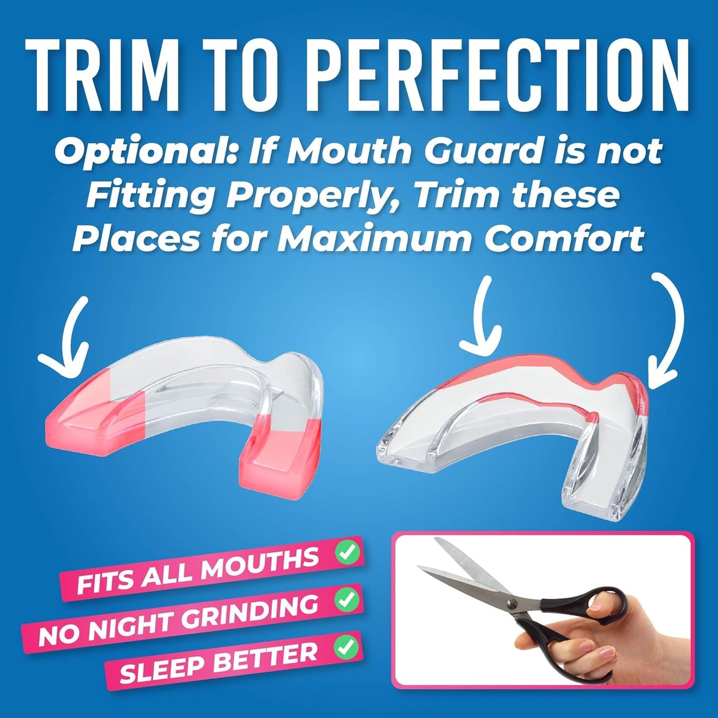 HONEYBULL Anti Grinding Guard Set – 6 Pack, 2 Sizes | Custom Mouth Guard for Teeth Grinding