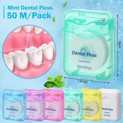 Honeydak 150 Pack Mint Dental Floss Bulk – 50 m Travel Floss for Teeth & Gums