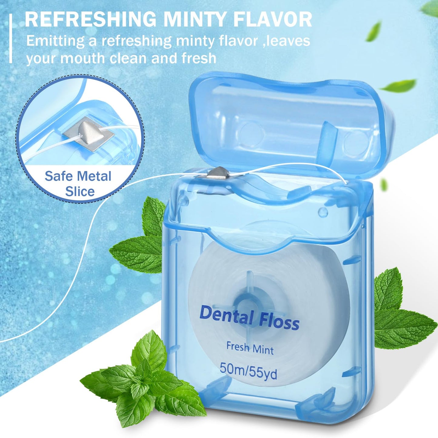 Honeydak 150 Pack Mint Dental Floss Bulk – 50 m Travel Floss for Teeth & Gums
