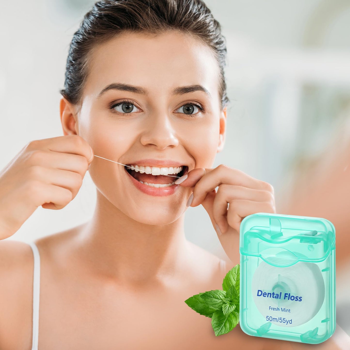 Honeydak 150 Pack Mint Flavored Dental Floss – 50 m Each Bulk Travel Floss for Teeth & Gum Care (Green)