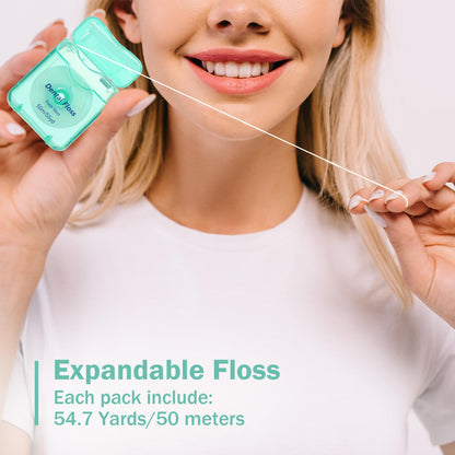 Honeydak 150 Pack Mint Flavored Dental Floss – 50 m Each Bulk Travel Floss for Teeth & Gum Care (Green)