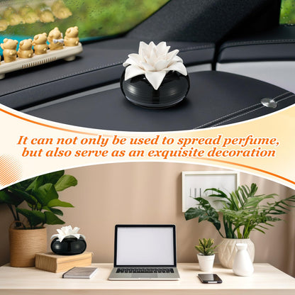 Honeydak Handmade Flower Ceramic Diffuser | White Porcelain Passive Essential Oil Diffuser (Magnolia)
