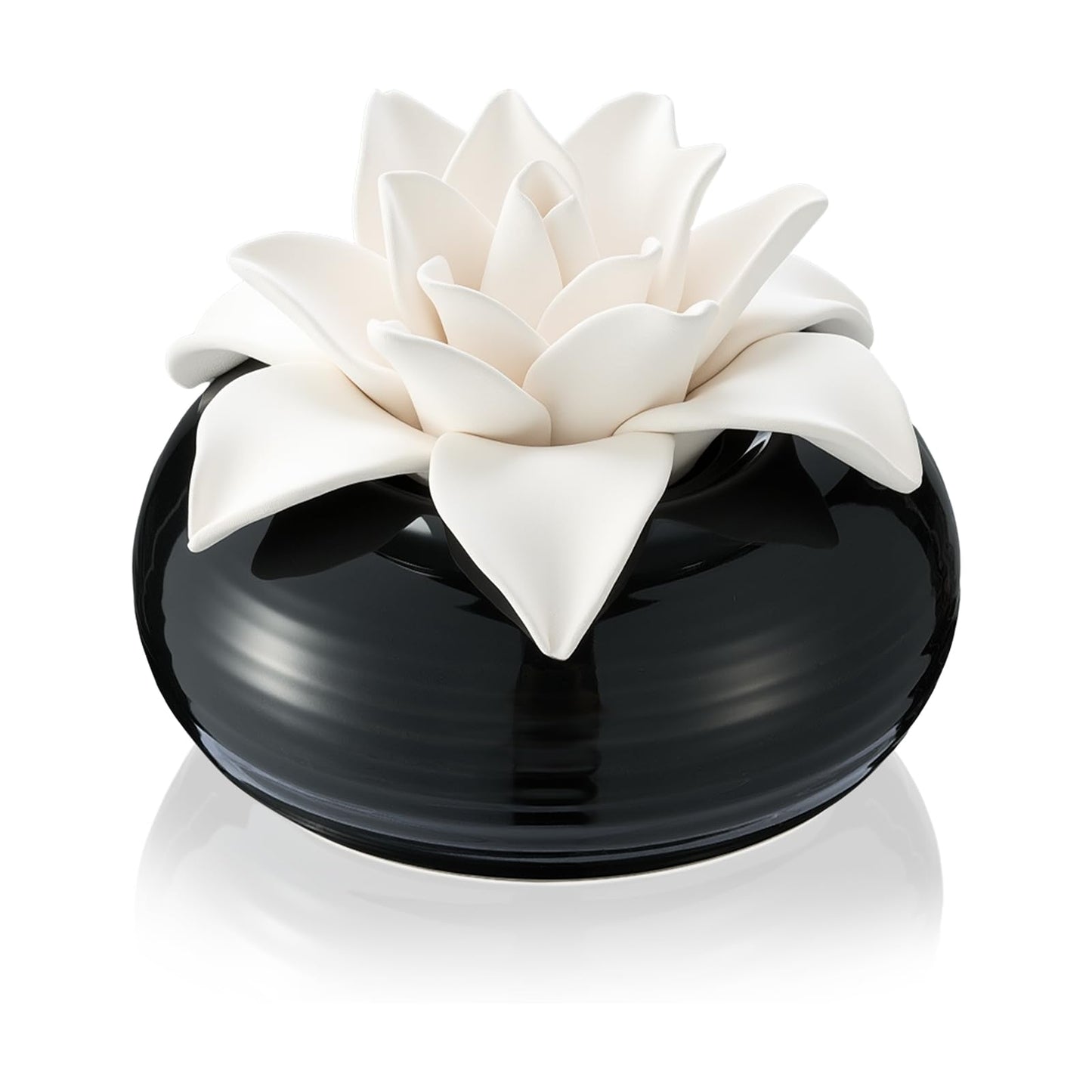Honeydak Handmade Flower Ceramic Diffuser | White Porcelain Passive Essential Oil Diffuser (Magnolia)