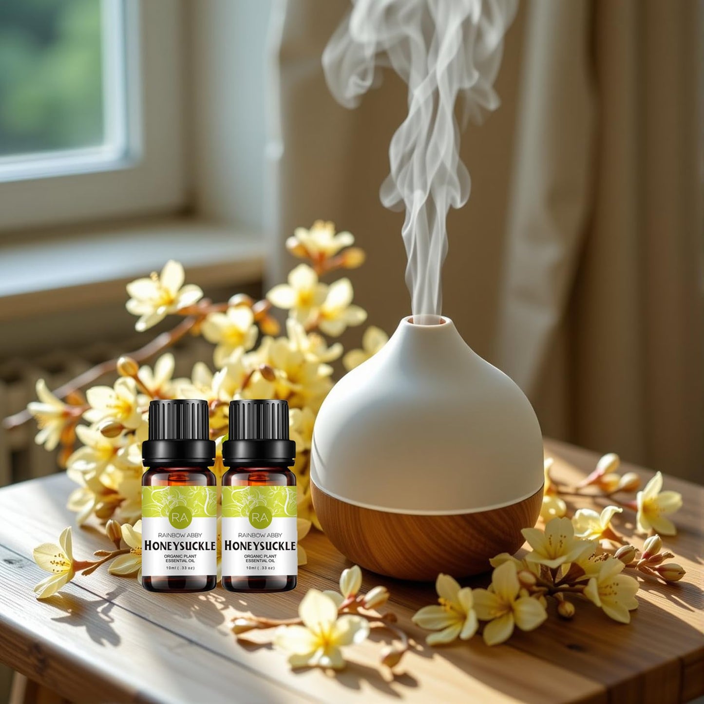 2-Pack Honeysuckle Essential Oil 100% Pure – Organic, 10mL | Diffuser & Skin Care