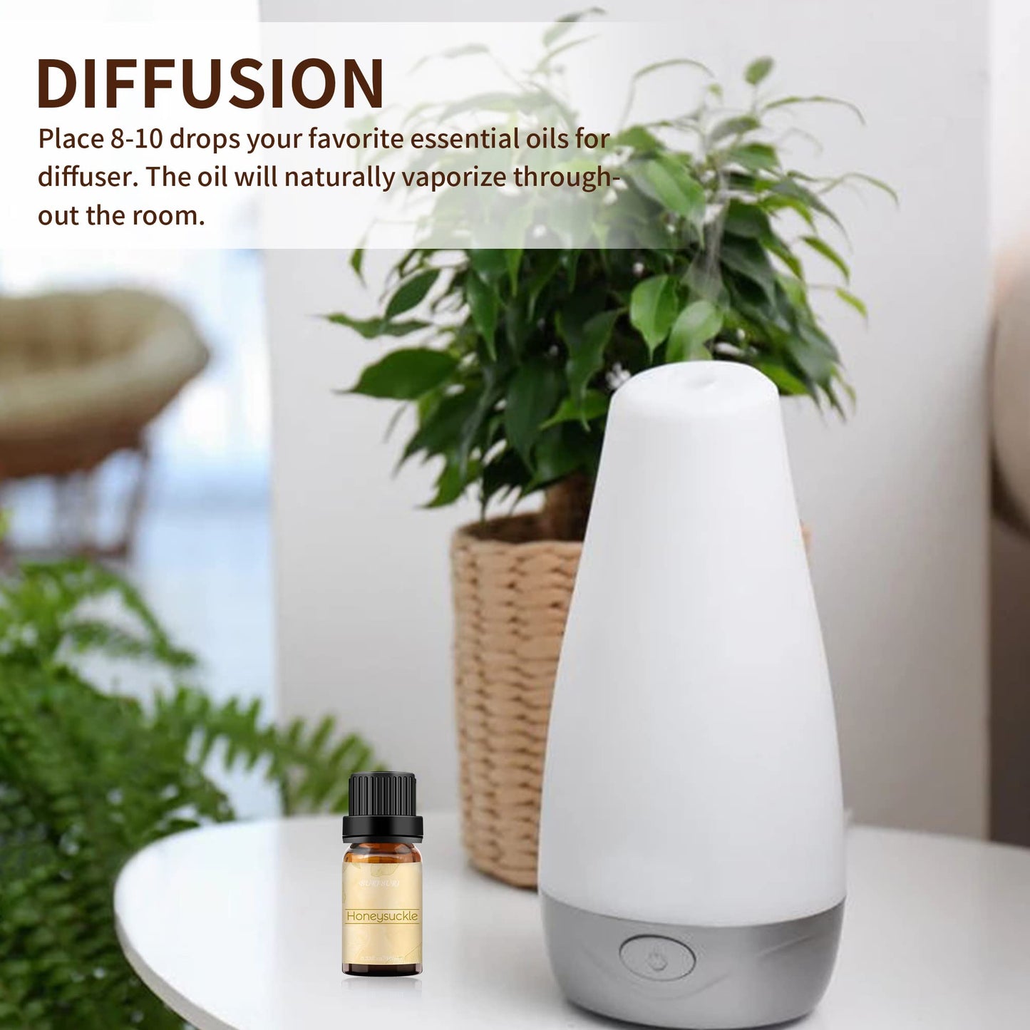 BURIBURI Honeysuckle Essential Oil - 100% Pure, Undiluted for Diffusers & Massage
