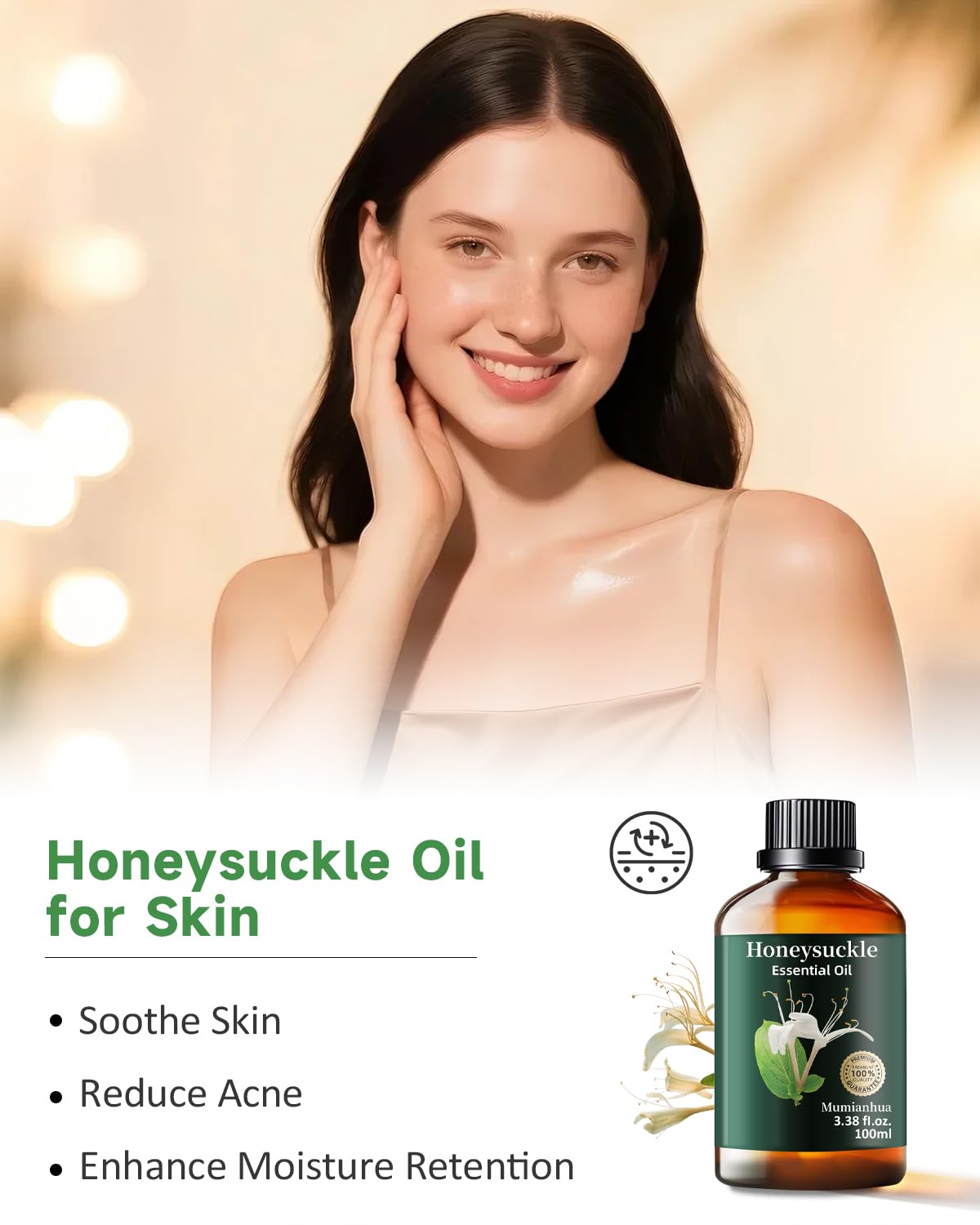 Pure Honeysuckle Essential Oil for Bedtime Serenity – Relaxation, Pillow Mist & Diffuser | Mumianhua 3.38 fl oz