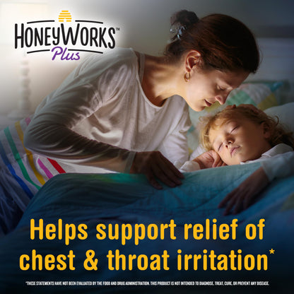 HoneyWorks Nighttime Cough Syrup for Kids – Organic Honey, Ivy Leaf, Melatonin | 4 oz