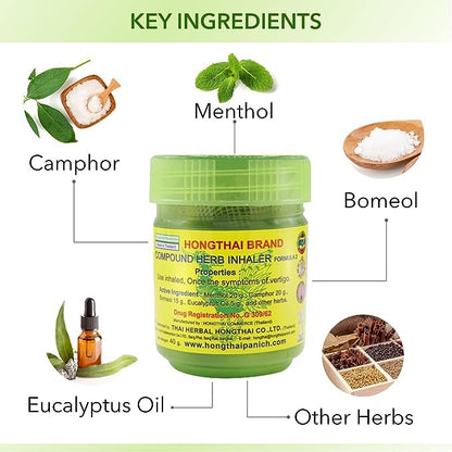 Hong Thai Compound Thai Herb Inhalant | Traditional Aromatherapy Nasal Inhaler - HONG THAI