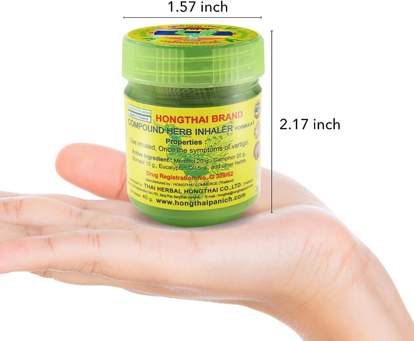 Hong Thai Compound Thai Herb Inhalant | Traditional Aromatherapy Nasal Inhaler - HONG THAI